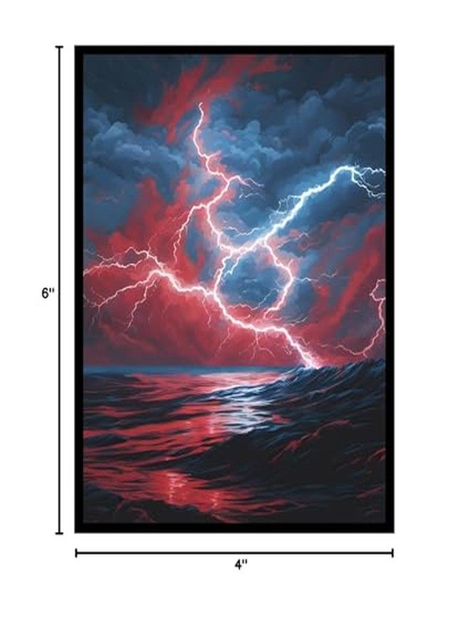 Realm Guard 100ct Textured TCG/MTG Art Card Sleeves (Red/Blue Storm) - Image 4